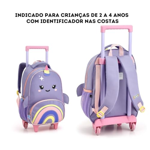 Mochila de Rodinha Creche de 0 a 4 anos Na Estampa de Baleia