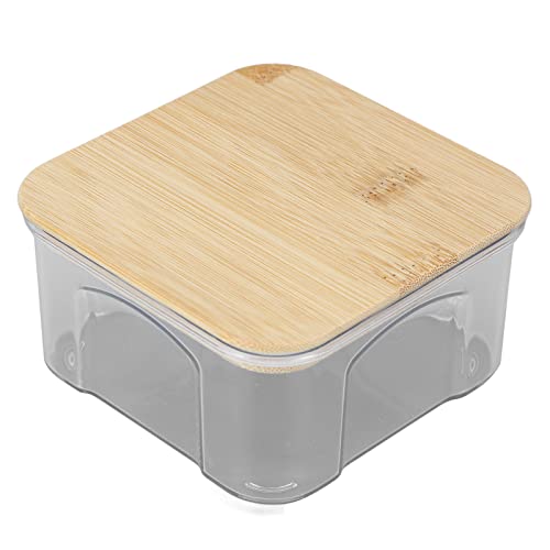 Verdant Touch Frischhaltedosen, luftdicht, transparent, mit Bambusdeckel, für Nudeln, Mehl, Müsli, Reis, Tee, Kaffeebohnen, 450 ml, 10,7 x 5,7 cm