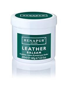 Renapur Leather Balsam, Natural Conditioner, Protector and Restorer — for Leather Furniture, footwear, Purses & Bags, Car interiors & Bikes, Saddlery & Tack. (6.7 fl oz + Applicator Sponge)