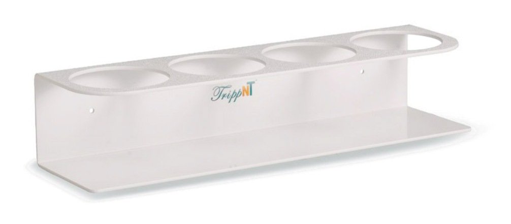 TrippNT 50157 White Acrylonitrile Butadiene Styrene Quadruple Bottle Holder, Stores 4 Bottles of 500mL, 4.25" Diameter x 15" Width x 3.25" Height