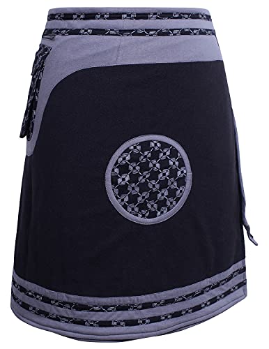 Vishes - Alternative Bekleidung - Damen Winterrock zum Wickeln aus Fleece...