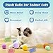 BaiKevin 30 Pcs Premium Silent Cat Pom Pom Balls, Interactive Lightweight Assorted Colors Fuzzy Toy Balls (1.2 inches), with 4 Pcs Cat Spring Toy for Indoor Kitten Playing Exercising