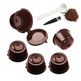 Set de cápsulas reutilizable - Capsula reutilizable - Set de 5 capsulas con cepillo y cuchara - Ahorra dinero en cafe y recicla - Incluye cuchara y cepillo para café - Compatible con Dolce Gusto