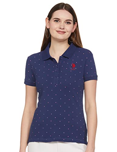 Image of U.S. Polo ASSN. Women's Cotton Classic Fit Polka Dots Polo Shirt