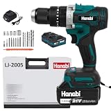 Hanabi Parafusadeira e Furadeira Brushless 21V 2 Bateria 80N.m 1700RPM 13mm 4.0Ah com Maleta, LED, 2 Velocidades, 25 Torque, 3 Funções