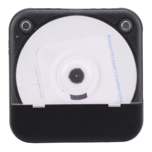 5.1ポータブルCDプレーヤー、リモコン付き、スマートフォン、タブレット、ノートパソコンとの完全な互換性、タイマー、USB充電、ヘッドフォンジャック、2000mAhバッテリー内蔵 (BLACK)