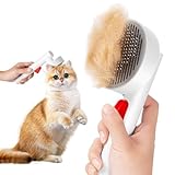 Gluckelk Cat Brush for Shedding with One-Click Button, Pet Comb for Indoor Cats, Suitable for Long or Short Haired Cats, Small and Medium Dogs, Grooming for Puppy Kitten Massage Removes Loose Fur