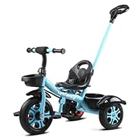 Lyefancy Kids Tricycle for 2-5 Years Old, Kids Trike with Basket and Removable Pedal, Toddler Tricycle 3 Wheel Bike Children Riding on Toys, for Boys Girls (Blue with Push Handle)