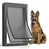 Aluminum Extra Large Dog Door for Door, Energy Efficient Doggy Door with Enclosed Magnetic Flaps, Heavy Duty and Long-Lasting Doggie Door,Open Size:24.4' H x 13.8' W, Pet Door Black