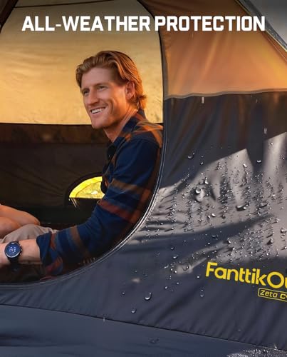 FanttikOutdoor Zeta C4 Camping Tent, 4 Person Instant Dome Tent, Easy Setup in 60s, Portable Waterproof Cabin Tent with Pre-Attached Poles & Air Vent, Ideal for Camping, Hiking, Backyard - Image 3