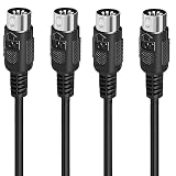 Taiss 2 Pack 5 Pin MIDI Cable, 6-Feet Male to Male Plug MIDI 5 Pin Adapter Cable, Compatible with El