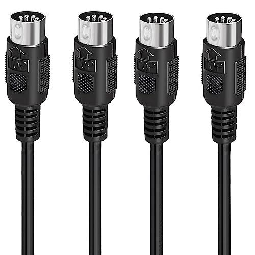 Taiss 2 Pack 5 Pin Midi Cable, 6-Feet Male To Male Plug Midi 5 Pin Adapter Cable, Compatible With Electronic Keyboards, Keyboard Synthesizers, External Sound Cards, Etc. #TOP26
