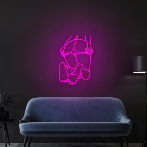 Image of Lady Neon Signs for Wall Decor 30 inches Led Sexy Women Sliding Panty Lights Sign Bedroom Bar Club Game Room Man Cave Bar Wall Art Gift