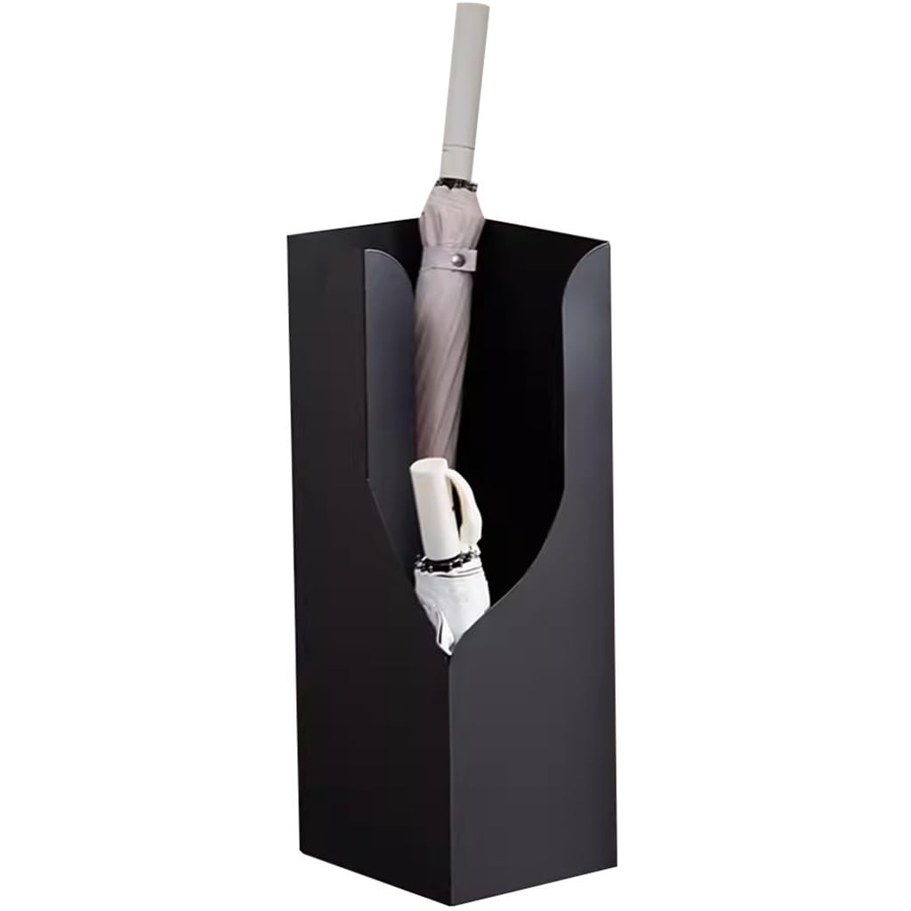 SBJKLYRN umbrella stand, Entryway Simple Style Rectangular, Florist Large Capacity Partition Umbrella Bucket, Picture/racket Stand(Black)