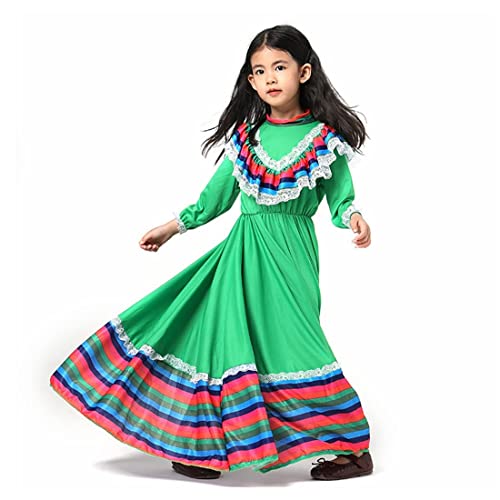Shyhand Mexican Traditional Dress Girls National Style Princess Dress Halloween Carnival Birthday Party Dress #TOP1