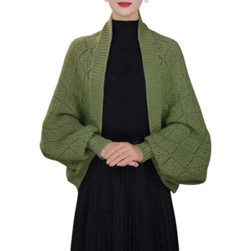 Women’s Hollow Out Knitted Shawl Coat – Green Women’s Hollow Out Knitted Shawl Coat – Green