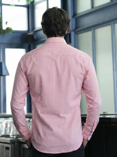Image of Formal Striped Shirt for Men| Premium Cotton| Full Sleeves| Slim Fit |Breathable Fabric.09
