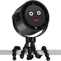 Tragbarer Kinderwagenventilator mit 5000 mAh und LCD-Display | 5 Geschwindigkeiten, 360°-Drehung, Stativclip | Lange Akkulaufzeit für Kinderwagen, Autositze, Rollstühle, Schlafzimmer und Reisen