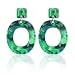 Acrylic Earrings for Women Fashion Cellulose Acetate Earrings Oval Pendient Fashion Jewelry(Green)
