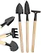 Produktbild HomeTools.eu® - 3er Garten-Geräte Set, Mini Schaufel Rechen, Egge, Spaten, für Blumen-Topf, Blumen-Kübel Balkon, Kräuter-Beet, ca. 20cm, 3er Set