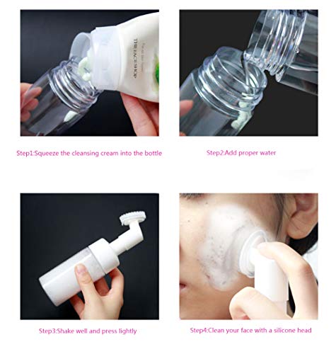 1 pc 150ml Empty Facial Cleanser Foaming Bottle Mousse Foam Gel Head Wash Brush Foam Bottle Pressure Type Cleansing Milk Beater,Mini Foaming Soap Pump Dispenser2
