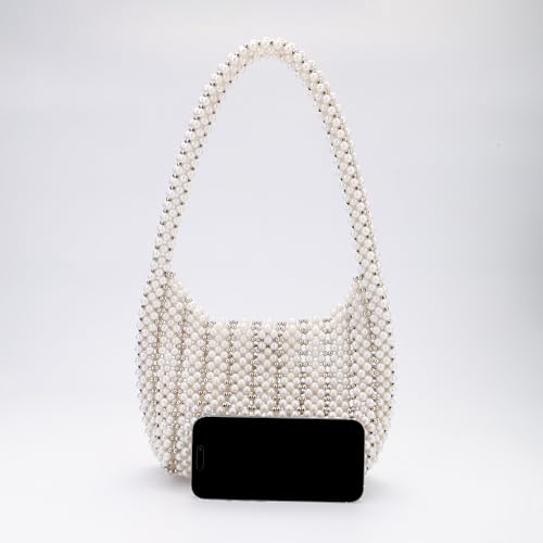 Bolso de hombro pequeño con perlas para mujer miniatura 5