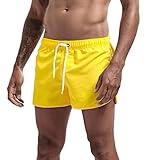 Classics Sommer Strandshorts für Herren,Skxinn Männer Badehose, Kurze Hose,Badeshorts,Swimming Shorts,Freizeithose,M-2XL Ausverkauf(Gelb,Large)