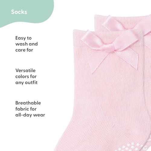 The Peanutshell Organic Baby Girl Socks 0-24 Months Set of 12 - Non-Slip Grip, Soft Cotton Newborn & Toddler Socks - Pastel3