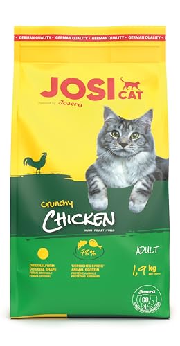 JosiCat Crunchy Chicken (1 x 1,9 kg) | Adult | Premium Trockenfutter für Katzen | mit zartem Hühnchen & wertvollen Fettsäuren | Powered by JOSERA | Katzenfutter | Alleinfuttermittel | 1er Pack