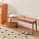 Esthétique élégante et confortable : ce banc de chevet de style campagnard, avec sa couleur bois chaleureuse et son motif en rotin tressé à la main, apporte une touche de confort et d'élégance à votre décoration intérieure. Il s'intègre parfaitement à différents styles d'intérieur, du rustique au vintage.