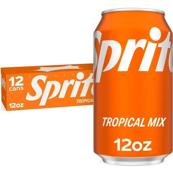 Tropical Mix Soda, SpRITe 144 Fl Oz,12 cans