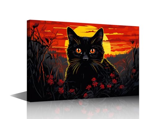 Toile murale coucher de soleil moderne TISHIRON 61x40cm pour décoration salon et bureau