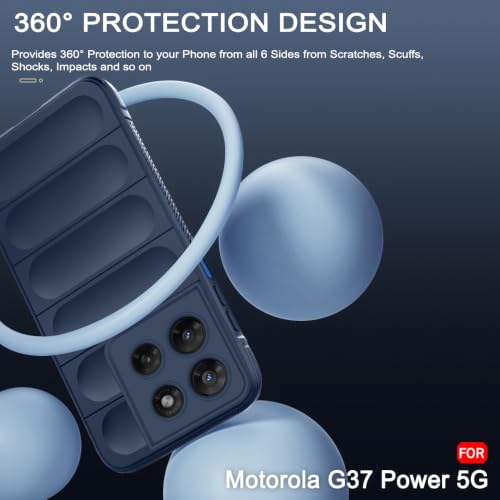 Image of TheGiftKart Liquid Silicon Back Cover Case for Motorola Moto G37 Power 5G | Shockproof Military Grade Protection | Micro-Fibre Cloth On Inner Side | Built-in Anti-Slip Grip Cover Case (TPU, Blue)
