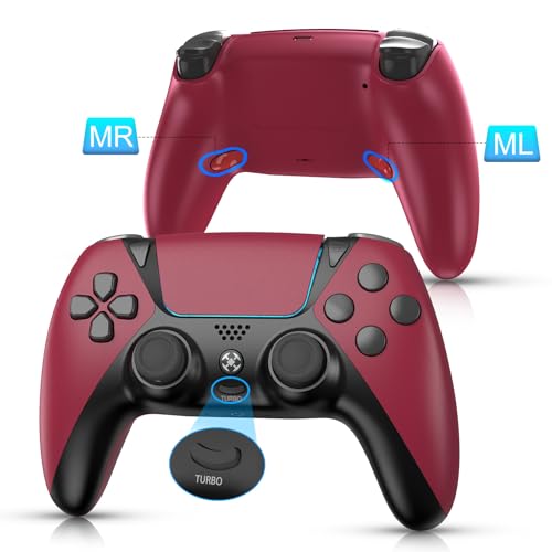 SWTOTK Control for PS4 Controller with Turbo,Paddles,Anti-Drift Joystick,Analog Triggers,Gyro Aim,Wireless Controller for PC Multi-Platform Work with Playstation 4,PC,Fire TV,Tesla,Steam,Orange