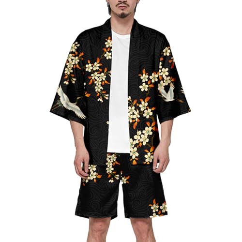 Kimono japonais homme 2 pièces idéal pour un festival d'été décontracté