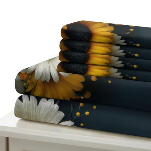 Linge de lit tournesol microfibre premium parure douce imprimé 3D - 7