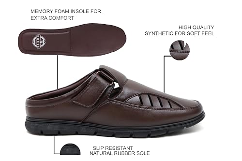 Image of BRUTE Leather Sandals for Men | Open Fisherman Sandals | Half Sandals