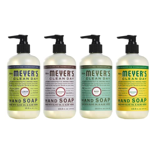 Mrs. MEYER'S CLEAN DAY Hand Soap Bundle (Lemon Verbena + Lavender + Basil + Honeysuckle)