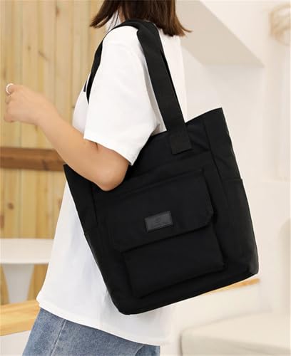 Nylon Shoulder Bag Unisex Handbag Waterproof Purse Casual Travel Work Tote Hobo Bag Multi Pockets Large Capacity Zip4