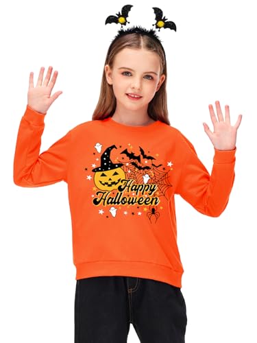 Image of Remimi Kids Halloween Sweatshirt Long Sleeve Thanksgiving Tops 3-14 Years