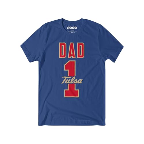 FOCO Tulsa Golden Hurricane NCAA Mens Number 1 Dad T-Shirt - True Royal - L