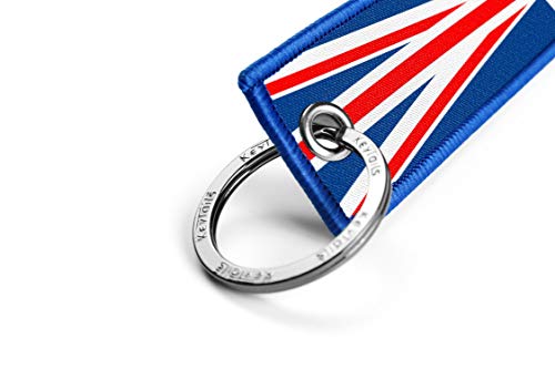 Image of KEYTAILS Keychains, Premium Quality Union Jack, British Flag Key Tag for Auto, Motorcycle, UTV