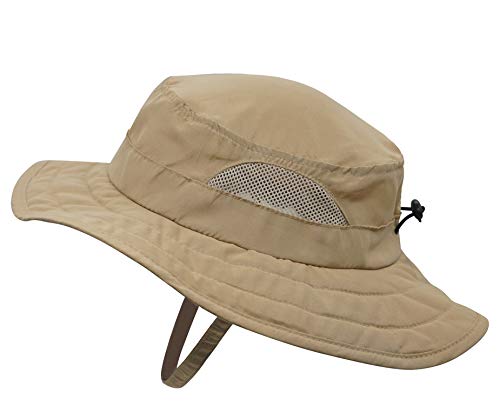 Connectyle Kids UPF 50+ Bucket Sun Hat UV Sun Protection Hats Summer Play Hat (Dark Khaki)