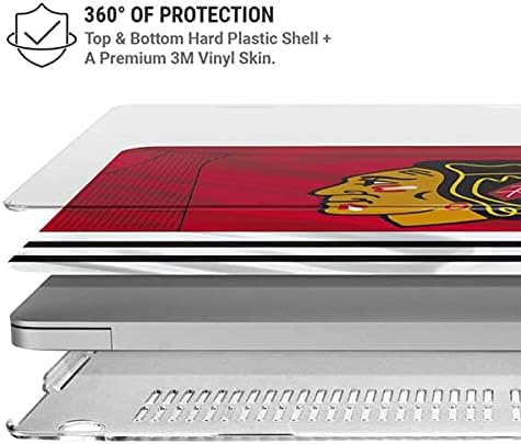 Skinit Case + Skin Compatible with MacBook Pro 15in (2016-19) - Officially Licensed NHL Blackhawks Red Stripes Design