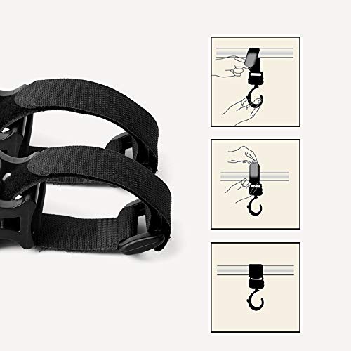 4Pcs Kinderwagen Haken, Mehrzweck Aufhänger mit Anti-Rutsch-Strap für Kinderwagen, Stroller, Buggys, Pram, Fahrrad, Rollstuhl, Motorrad