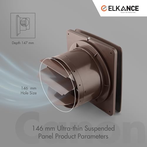 Image of Dazzle 150mm (6 Inches) Axial Exhaust Fan | BLDC Motor | 7W, 2400 RPM | Premium Lacquered Glass Panel - Stylish Ventilation for Office, Kitchen & Bathroom | (Brown)