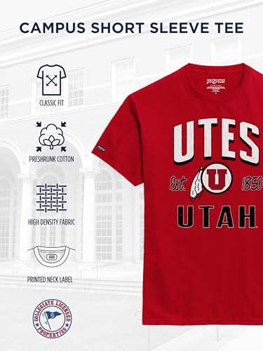 Image of JanSport NCAA Officially Licensed Campus Short Sleeve T Shirt for Men, Soft & Breathable Pre-Shrunk Cotton Crewneck T Shirt