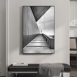 Framed Modern Black and White Wall Art, Contemporary Cityscape Photography Prints Paintings for...
