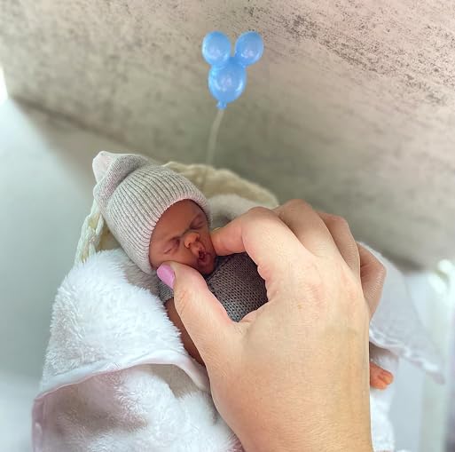 Miniatura 2 de Mini bebé de silicona de 7 pulgadas, muñecas Reborn de cuerpo completo de silicona realista recién nacido, muñeca de bebé en miniatura de la vida