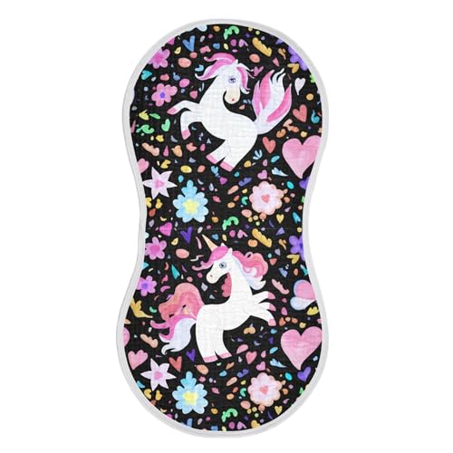 xigua Unicorns Baby Burp Cloths for Newborn Boys and Girls 2 Pack, Soft & Absorbent Cotton Baby Burp Cloth, Baby Washcloths, Newborn Towel, Burp Rags